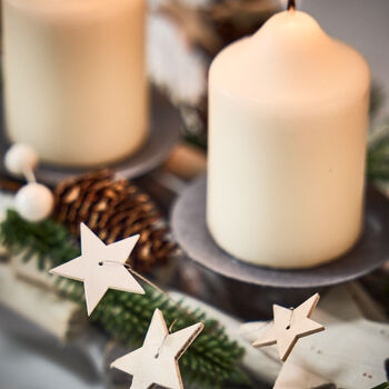 Frosted Pine Christmas Candle Table Centrepiece, 5 of 6