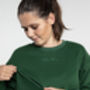 Women's Breastfeeding Green Embroidered Sweatshirt, thumbnail 2 of 3