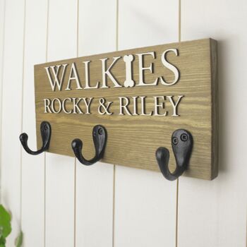 Personalised Walkie's And Names Dog Lead Holder, 4 of 12