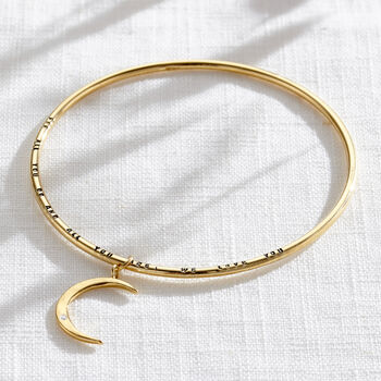Personalised Crescent Moon Bangle, 2 of 8