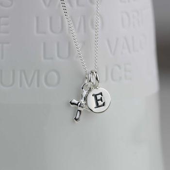 Personalised Silver Christening Cross Necklace, 3 of 6