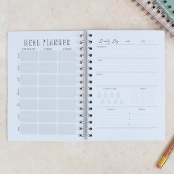Personalised Gold Foil Food And Fitness Planner, 10 of 12