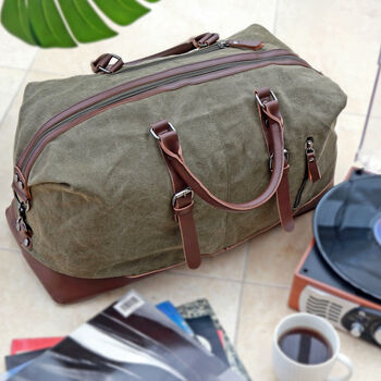 Premium Canvas Holdall With Shoulder Strap, 2 of 7