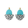 Turquoise And Monochrome Polka Dot Statement Earrings, thumbnail 1 of 2
