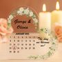 Personalised Wedding Calendar Acrylic Heart Plaque With Name, thumbnail 3 of 12