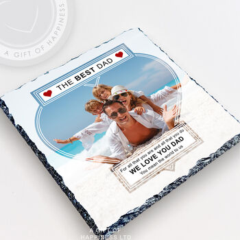 The World’s Best Dad Personalised Photo Slate Gift For Dad, 2 of 6