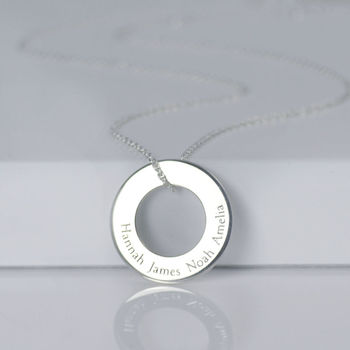 Personalised Sterling Silver Circle Of Life Necklace, 6 of 7
