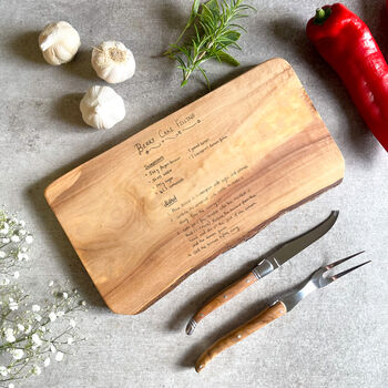 Engraved Handwritten Family Recipe Cheese Board, 2 of 8