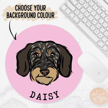 Wire Haired Dachshund Face Mouse Mat, 2 of 5
