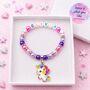 Personalised Unicorn Bracelet Gift For Girls Inc Free Gift Box And Message, thumbnail 1 of 12