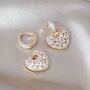 Monaco D’or Gold Pavé Love Heart Baguette Drop Charm Earrings, thumbnail 5 of 5