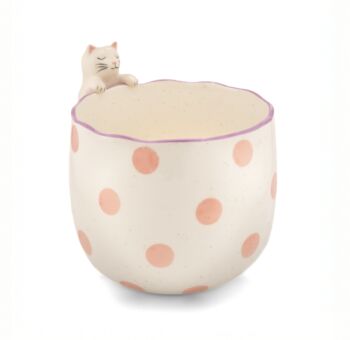 Spotty Peeking Cat Planter, 3 of 7