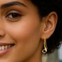 Spiral 18kt Gold Plated Sterling Silver Drop Earrings, thumbnail 2 of 7