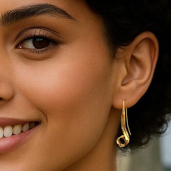 Spiral 18kt Gold Plated Sterling Silver Drop Earrings, 2 of 7