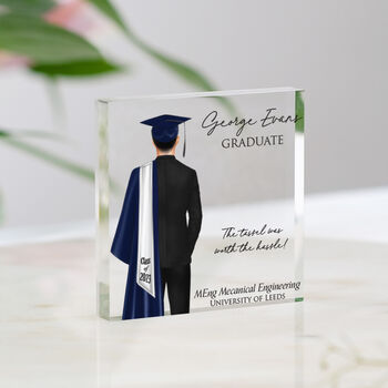 Personalised Suit Graduation Gift Block For Him, 2 of 6