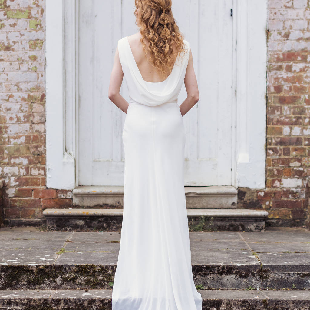 Scoop Wedding Bridal Cowl Neck Dress By Matchimony ...