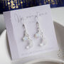 Rainbow Moonstone Moon And Star Earrings, thumbnail 3 of 10