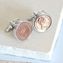 Personalised Age 37 To 49 Halfpenny Cufflinks Inc. 40th, thumbnail 3 of 8