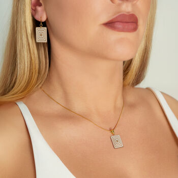 Matching Earrings And Necklace Set | Taupe And Cream, 2 of 10