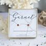 Rose Gold Vermeil January Birthstone Earrings – Garnet, thumbnail 1 of 4
