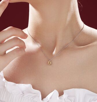 Extra Tiny Genuine Citrine Crystal Pendant Necklace, 6 of 10