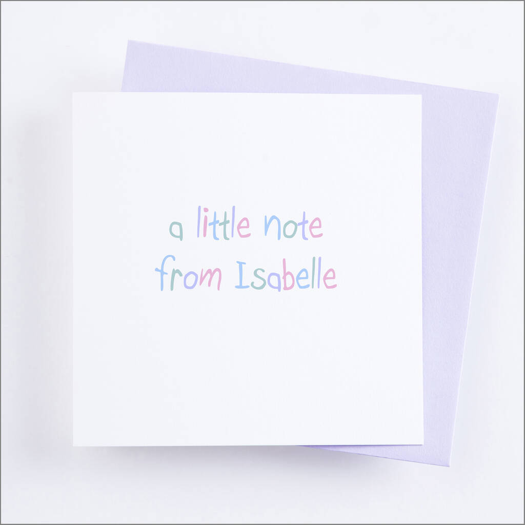 Single Or Pack Of Personalised 'Little Note' Cards D4, 1 of 10