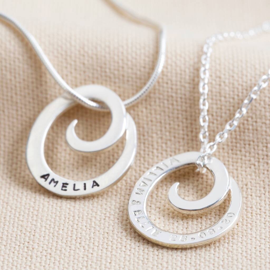 Personalised Sterling Silver Swirl Pendant Necklace By Lisa Angel ...