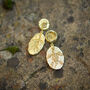 Sterling Silver/18ct Gold Plated Fossil Earrings, thumbnail 3 of 7