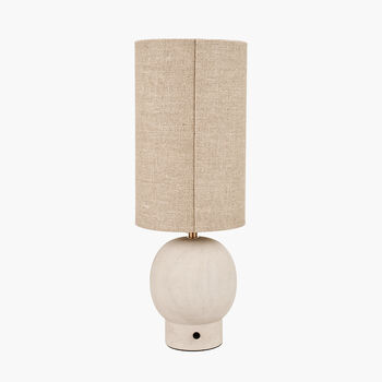 Coastal Sandstone Table Lamp With Cream Shade, 4 of 8