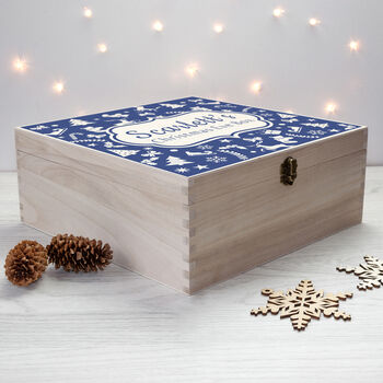 Personalised Christmas Eve Box With Festive Pattern, 7 of 10