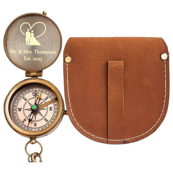 Personalised Wedding Compass Gift For Couples, 3 of 12
