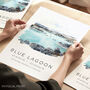 Iceland Travel Poster Of The Blue Lagoon, thumbnail 1 of 7