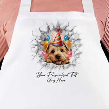 Personalised Norfolk Terrier Birthday Break Through Dog, 4 of 8