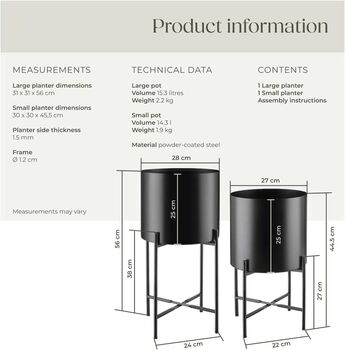 Plant Stand Pot Indoor Outdoor Metal Stands Set Of Two, 2 of 12