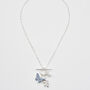 Blue Butterfly Silver Necklace, thumbnail 4 of 7