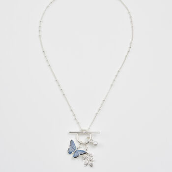 Blue Butterfly Silver Necklace, 4 of 7