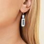 Cream And Blue Rectangle Earrings, thumbnail 4 of 7