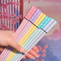 Five Pairs Cherry Blossom Reusable Fiberglass Chopstick, thumbnail 1 of 4