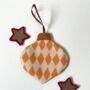 Set Of Three Hand Stitched Baubles, thumbnail 3 of 6