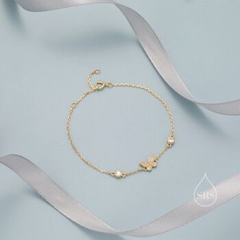 Cz Crystal And Cz Butterfly Floating Bracelet, 2 of 9