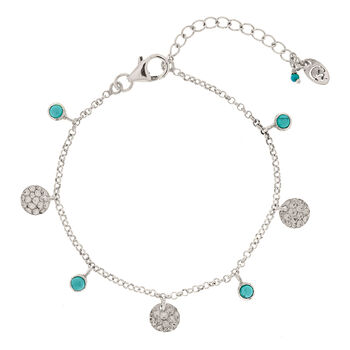 Lakshmi Bracelet Turquoise In Silver Or Gold Plated, 3 of 11