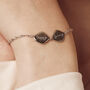 Family Name Bracelet, Sterling Silver Two Organic Pebbles, thumbnail 1 of 6