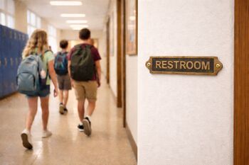 Custom Solid Brass Restroom Plaque With Antique Finish, 6 of 7