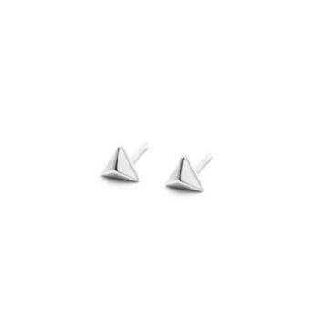 Silver Pyramid Stud Earrings, 2 of 7