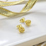 Gold Plated Sterling Silver Knot Stud Earrings, thumbnail 1 of 4
