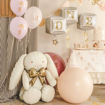 Sitting Cream Bunny Foil Balloon, 2 of 2
