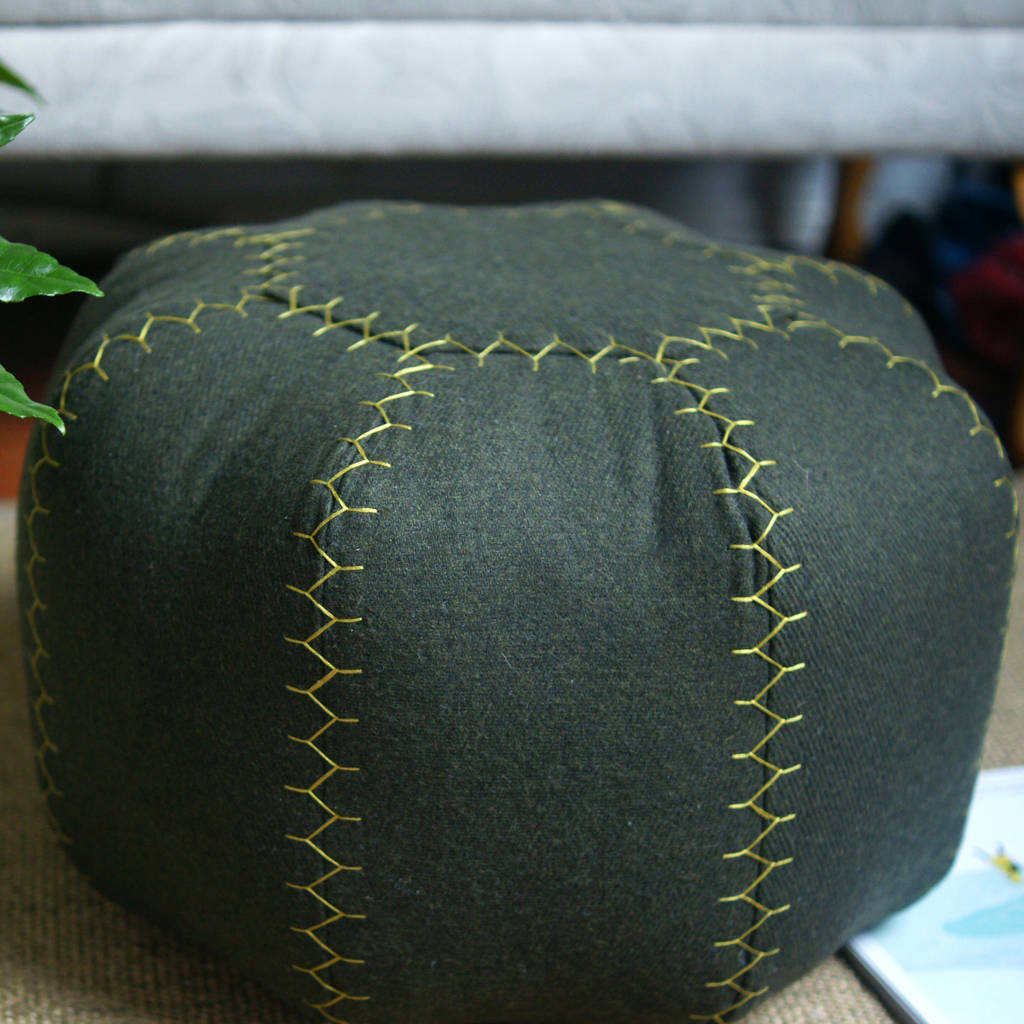 Moroccan Inspired Hand Stitched Pouffes Round By Me by Amma Gyan