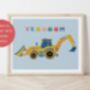 Personalised Kids Digger Print, thumbnail 6 of 6