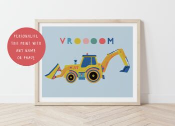 Personalised Kids Digger Print, 6 of 6