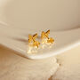 Small Butterfly Shaped Stud Earrings With Stones, thumbnail 3 of 4